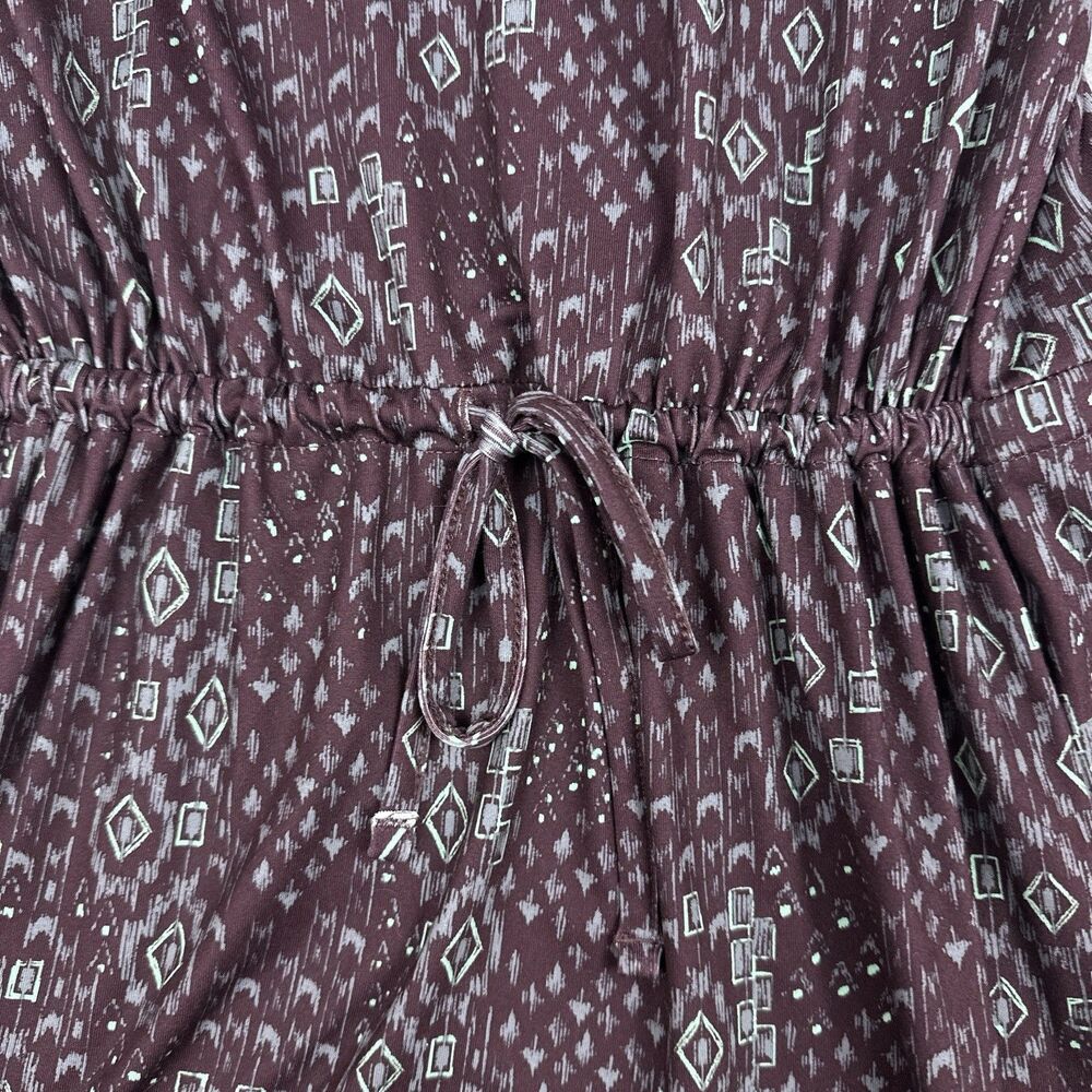 Woolrich Dress Womens Size XS Burgundy Tribal Print Sleeveless Cinch Waist - Picture 4 of 9